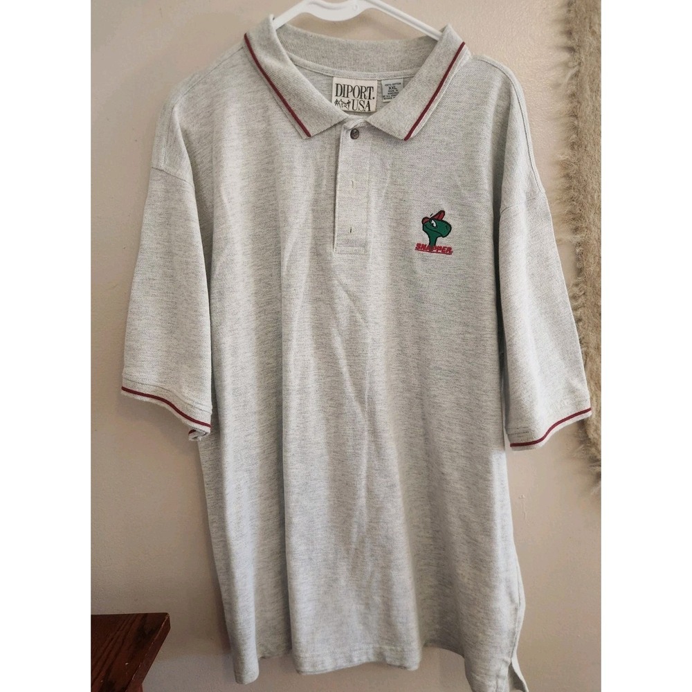 Vintage Diport USA Polo Shirt Mens XXL Embroidered Snapper Lawnmower Embroidered